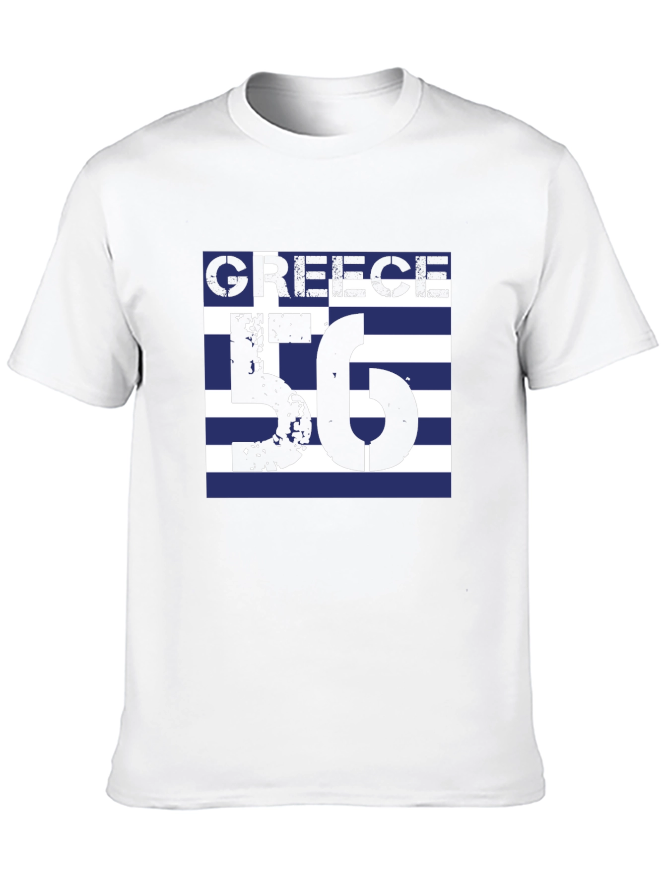 Greece Flag T-Shirt - Black Cotton Tee