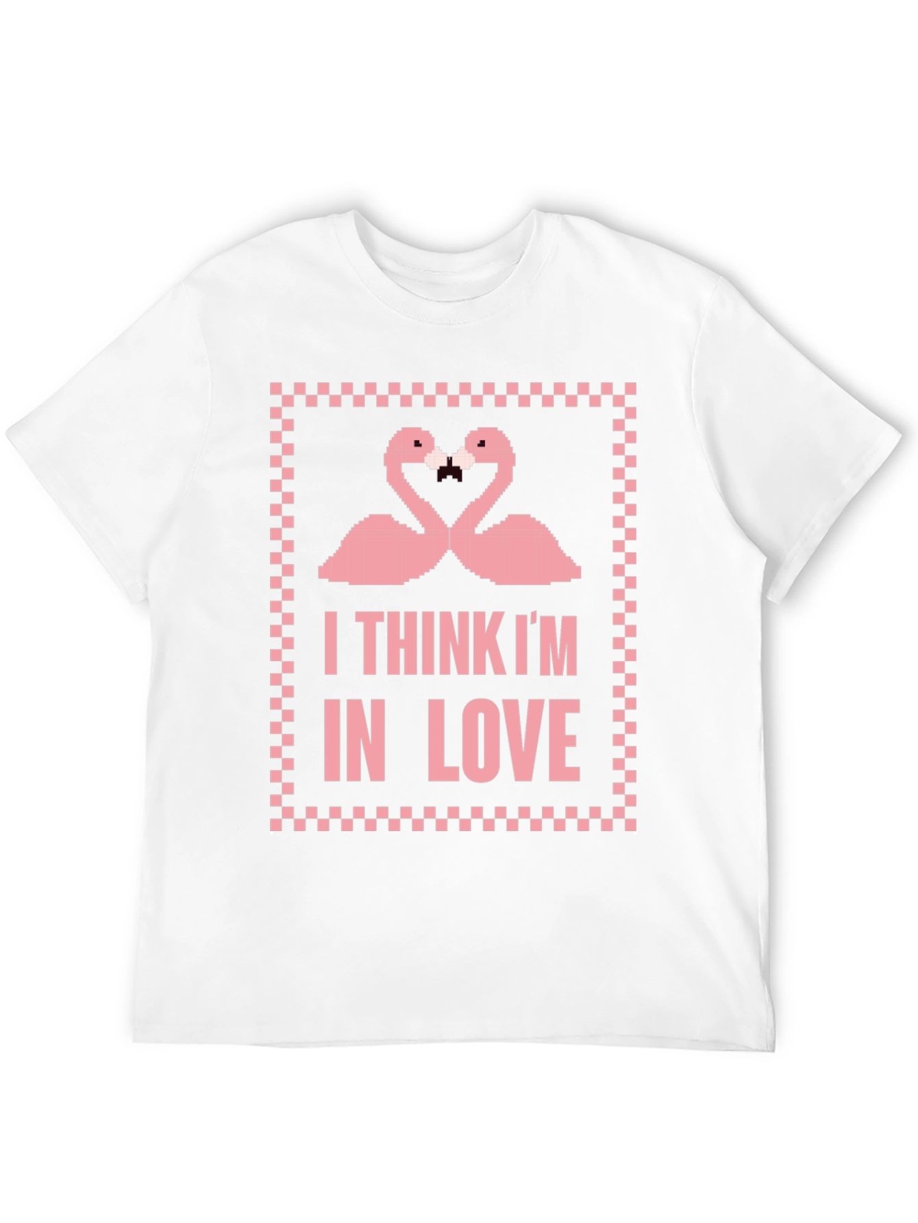 Flamingo Love Pixel Graphic T-Shirt