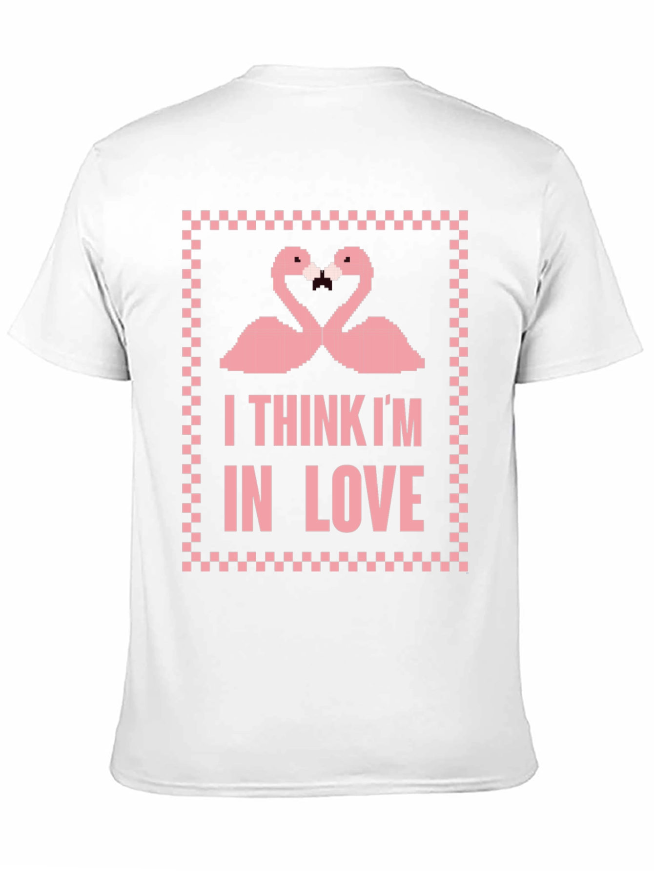 Flamingo Love Pixel Graphic T-Shirt