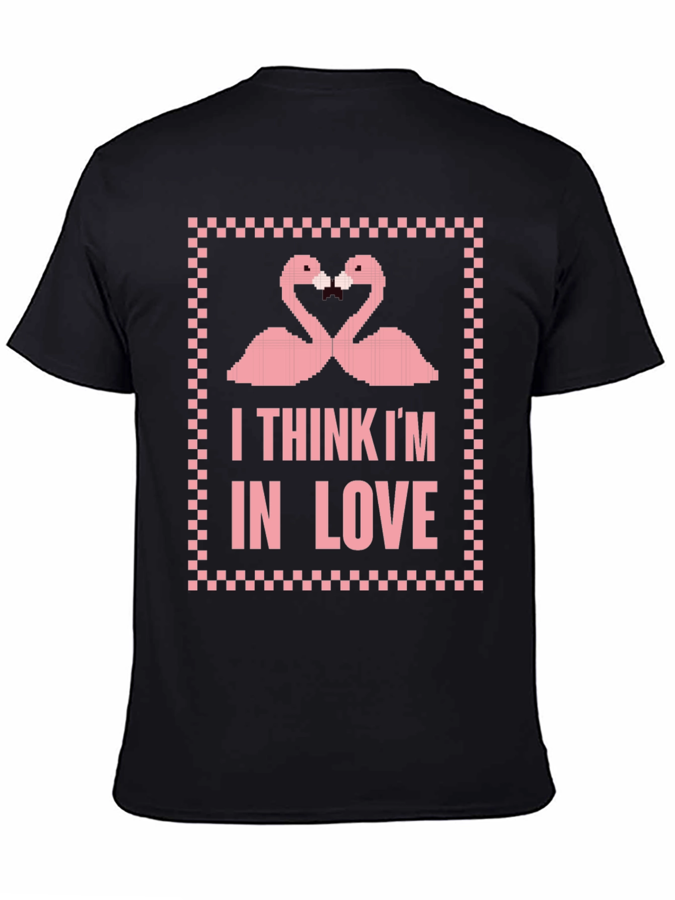 Flamingo Love Pixel Graphic T-Shirt