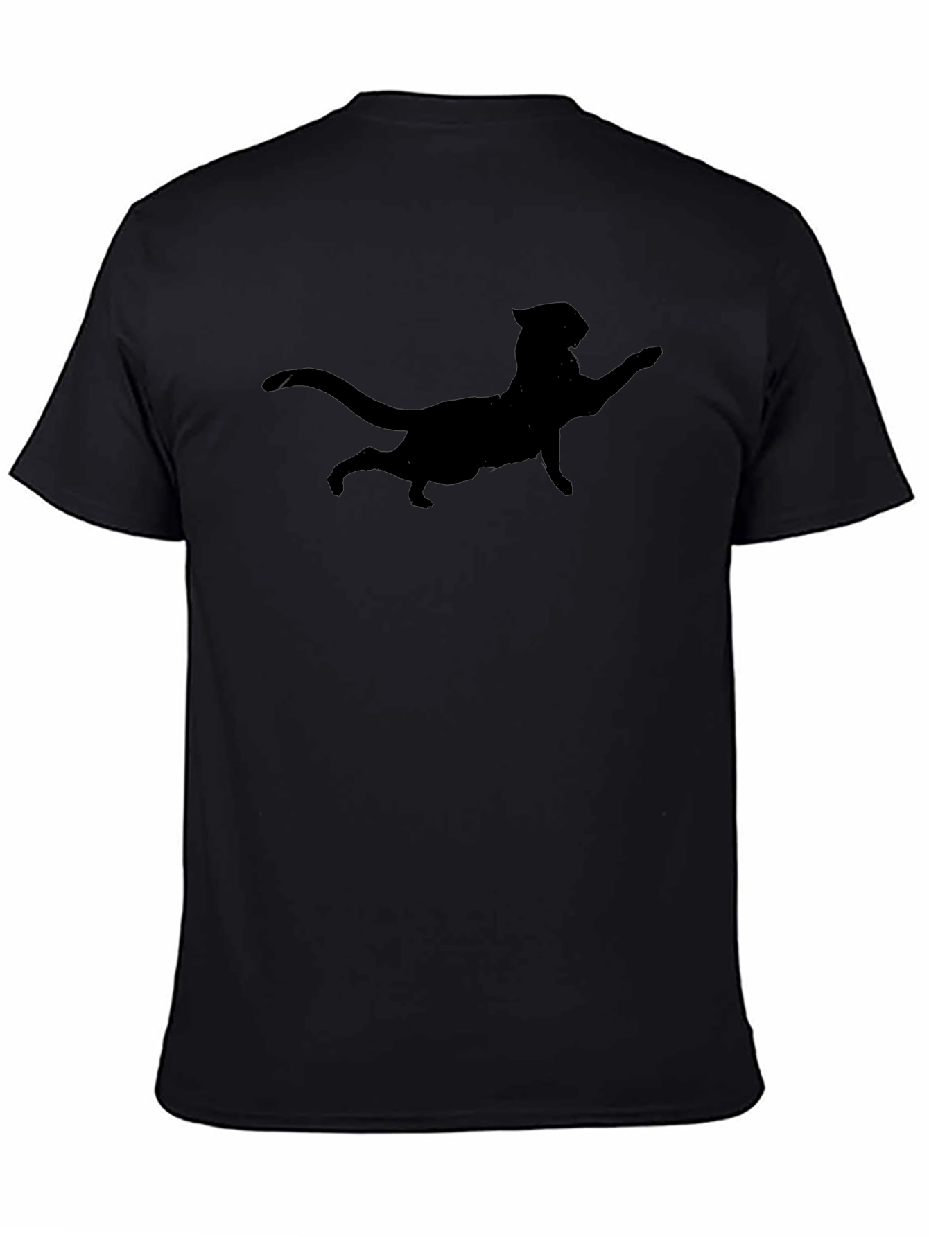 Black Cat Silhouette T-Shirt - Stylish Tee