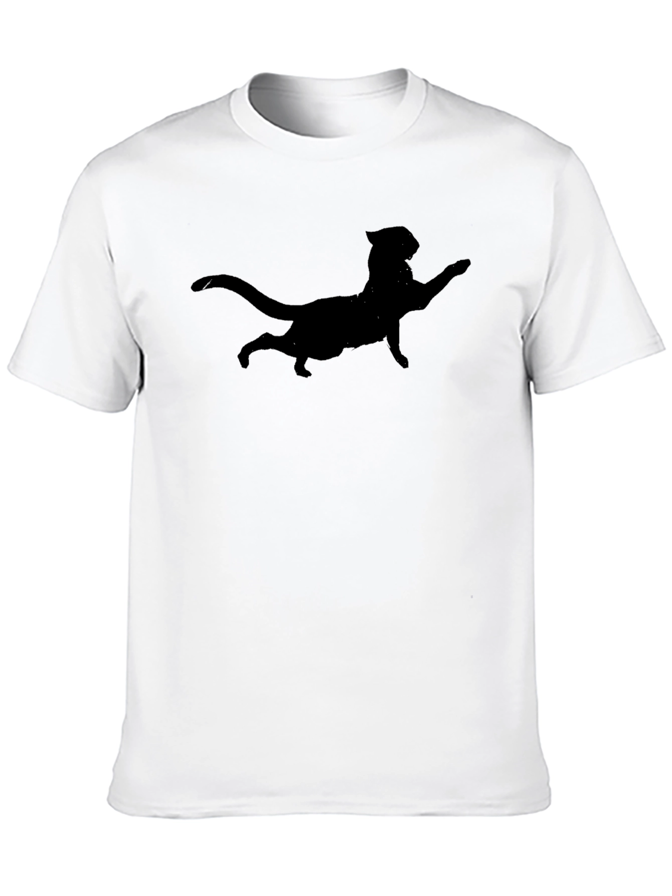 Black Cat Silhouette T-Shirt - Stylish Tee