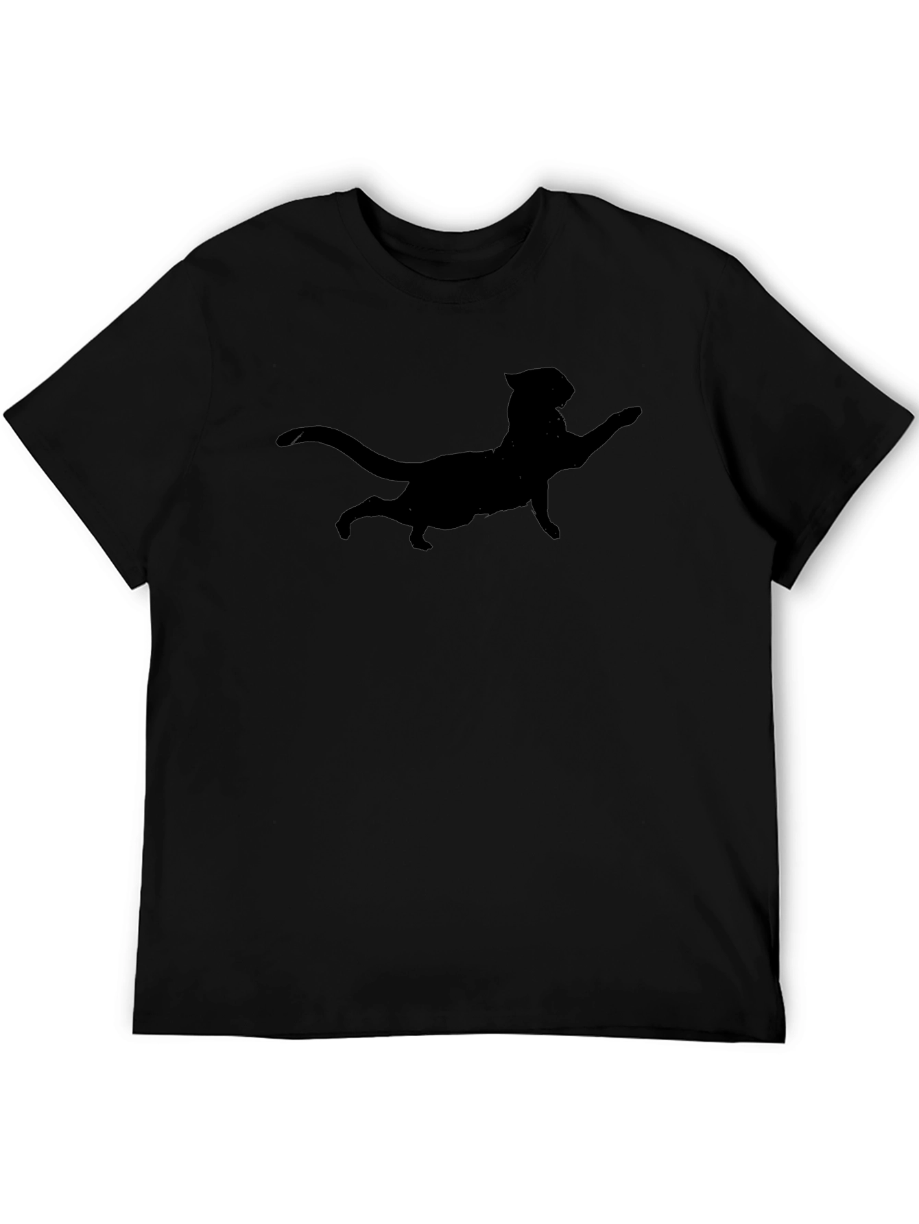 Black Cat Silhouette T-Shirt - Stylish Tee