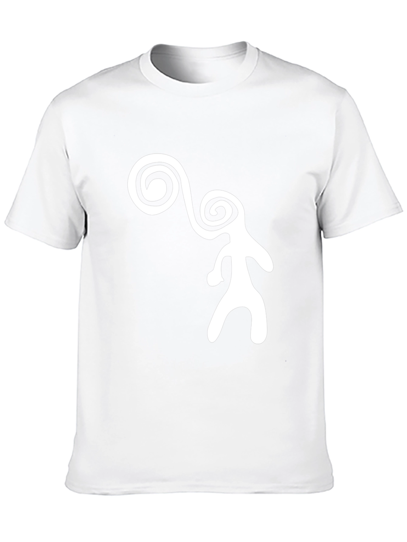 Abstract Figure Graphic Tee - Black Cotton Casual T-Shirt