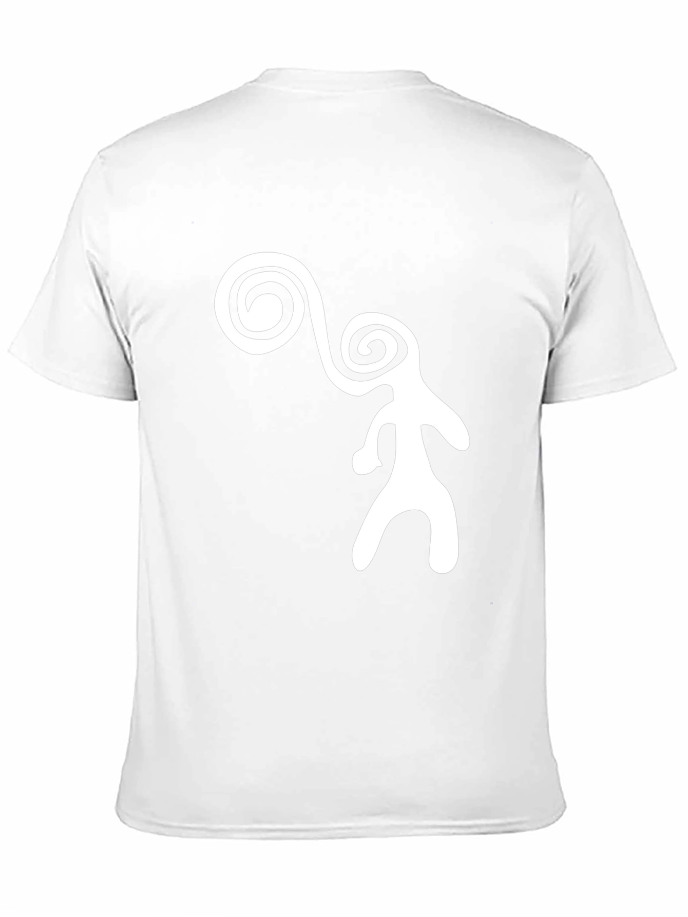 Abstract Figure Graphic Tee - Black Cotton Casual T-Shirt