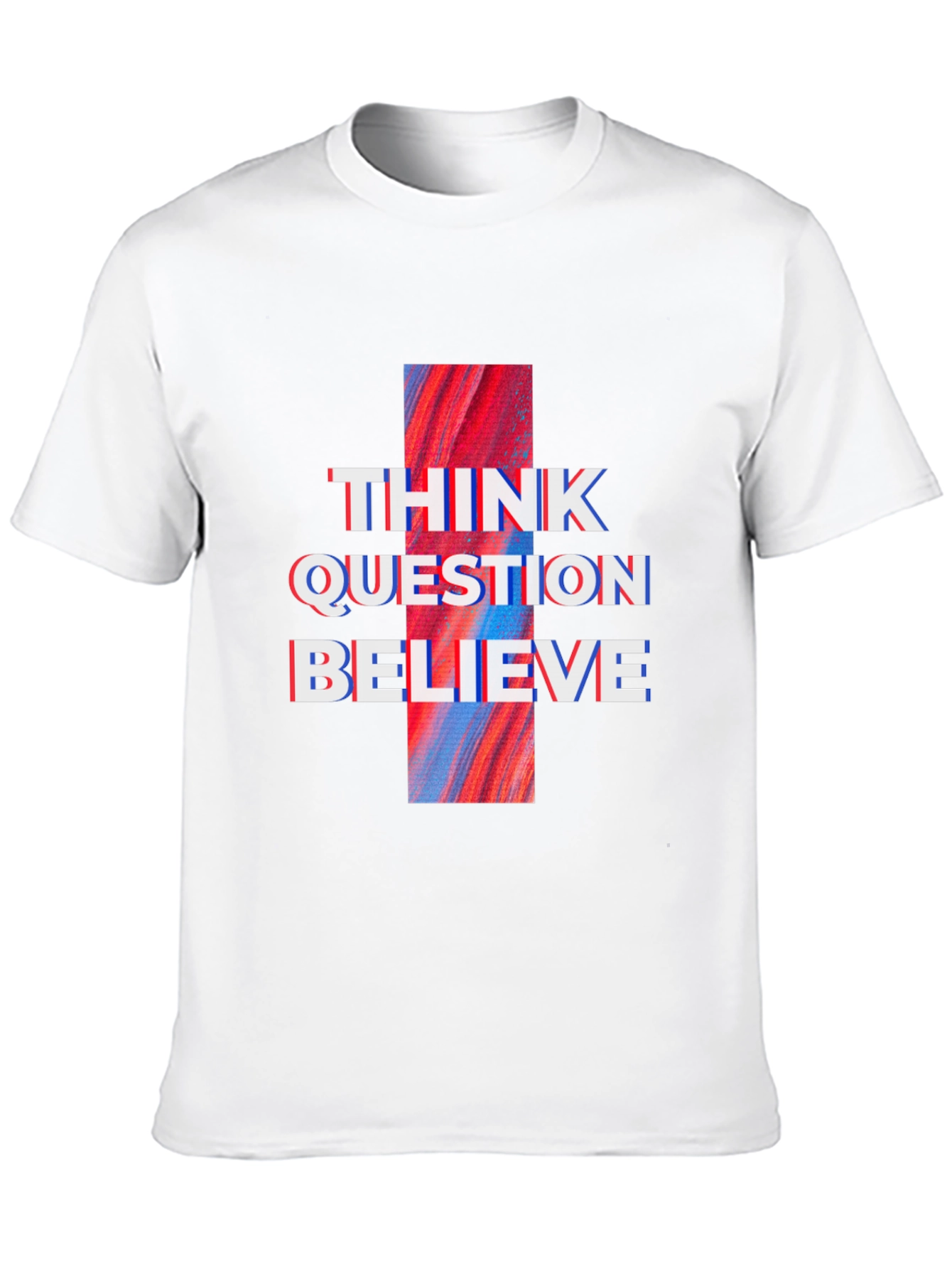 Think Question Believe Graphic Tee - Black