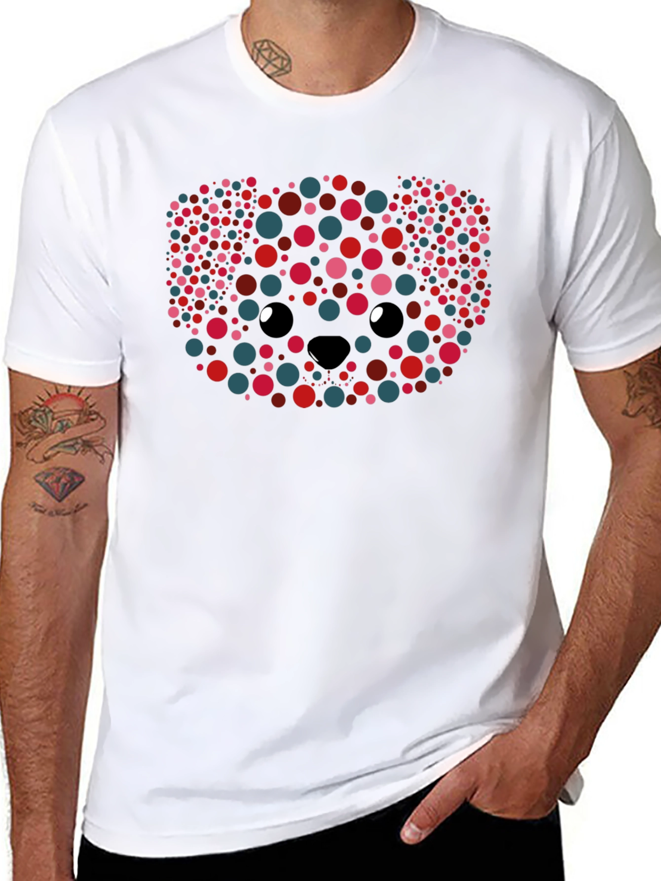 Bear Face Polka Dot T-Shirt