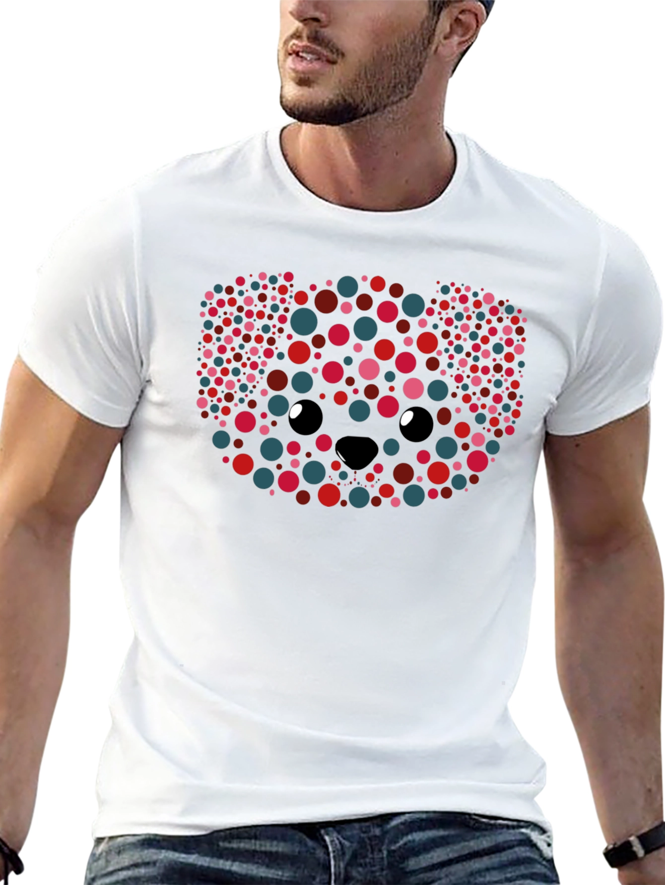 Bear Face Polka Dot T-Shirt
