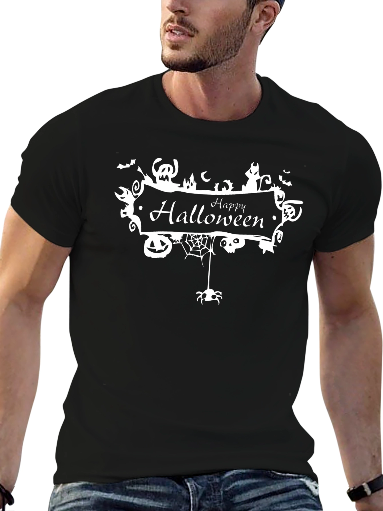 Happy Halloween T-Shirt - Black Cotton Tee