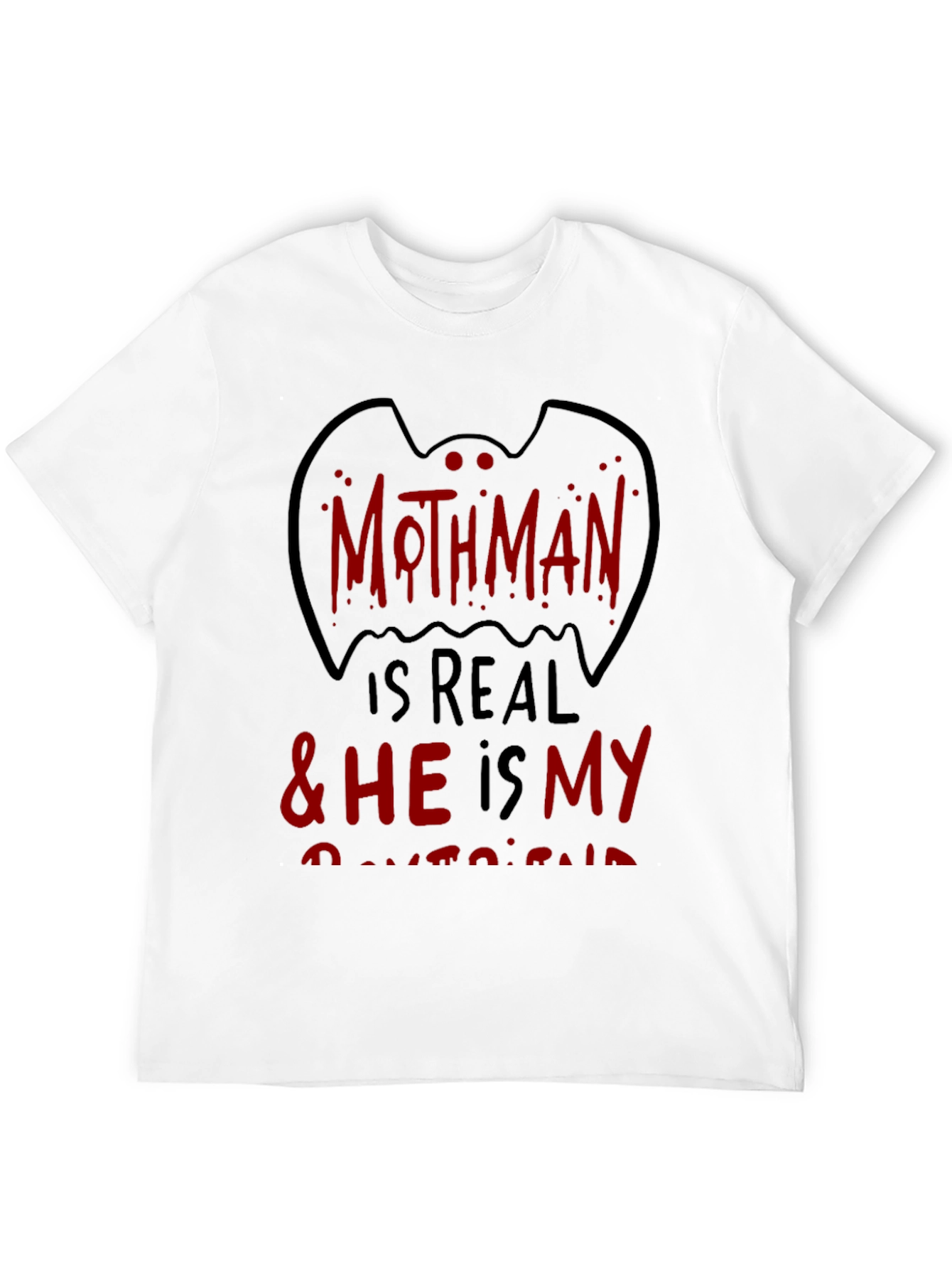 Mothman Is Real Black Graphic Tee