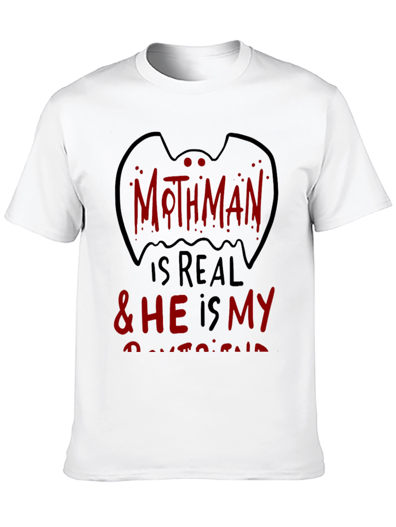 Mothman Is Real Black Graphic Tee