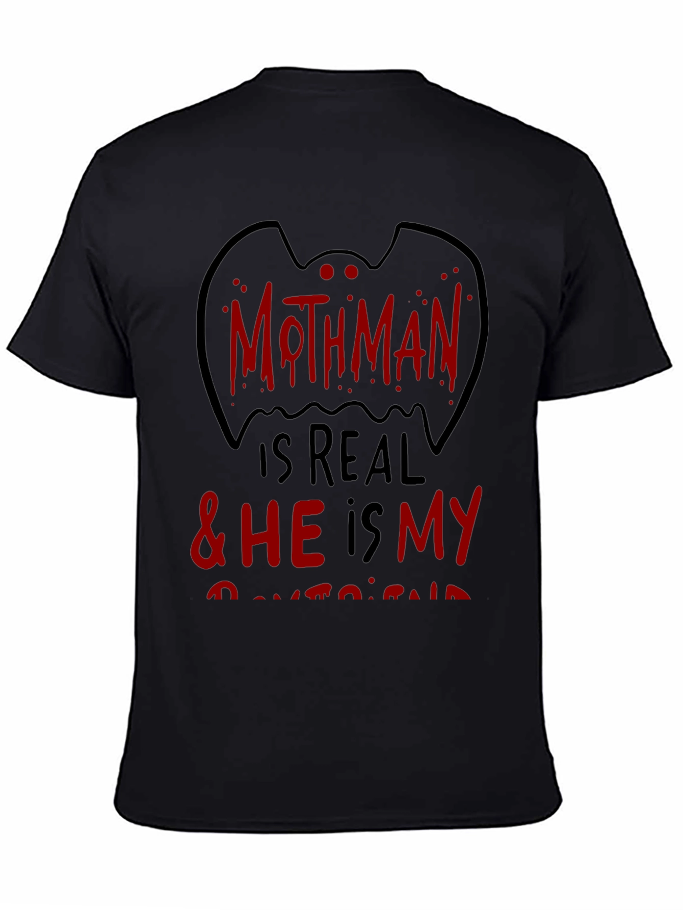 Mothman Is Real Black Graphic Tee
