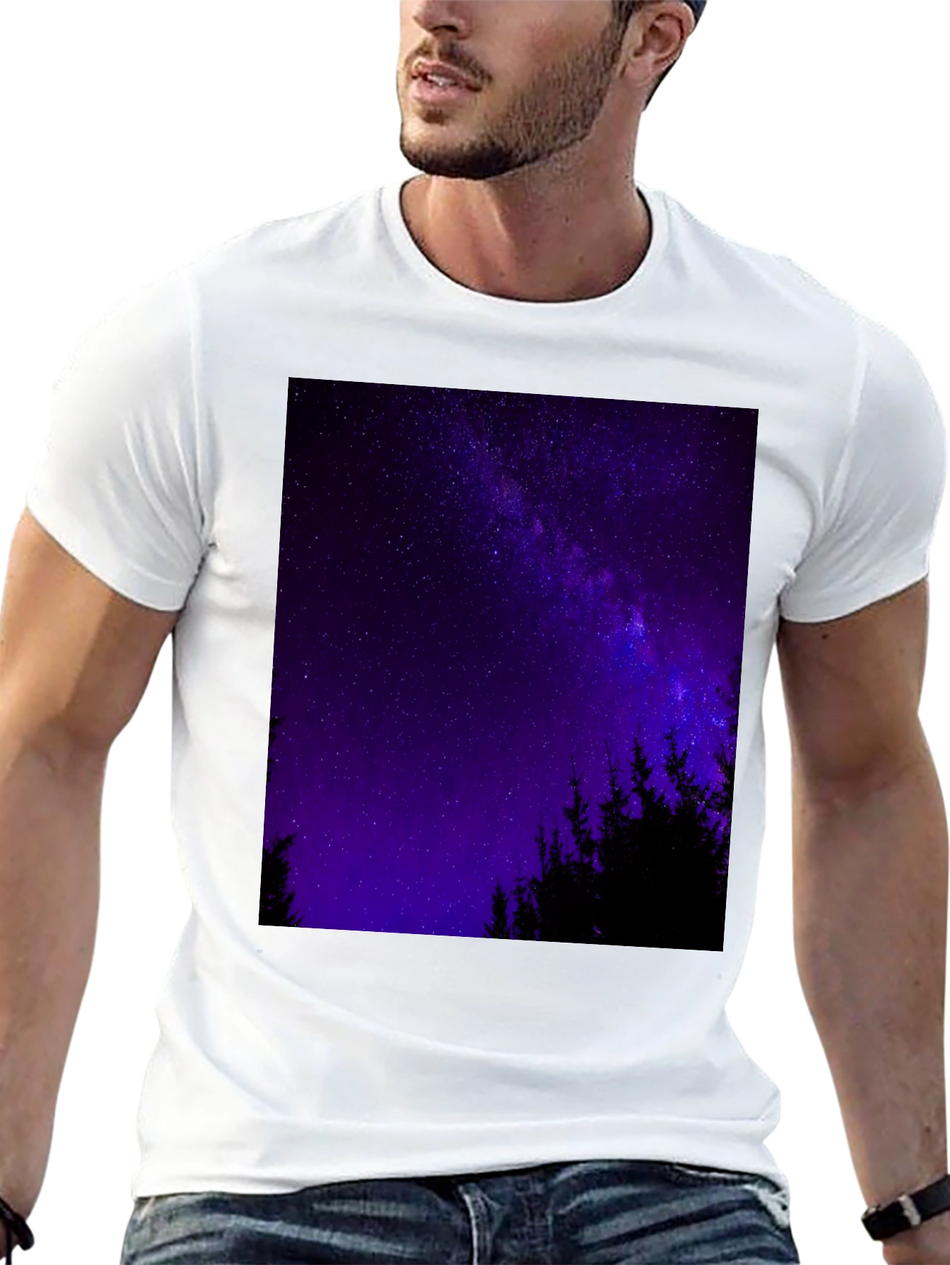 Starry Night Forest Graphic Tee
