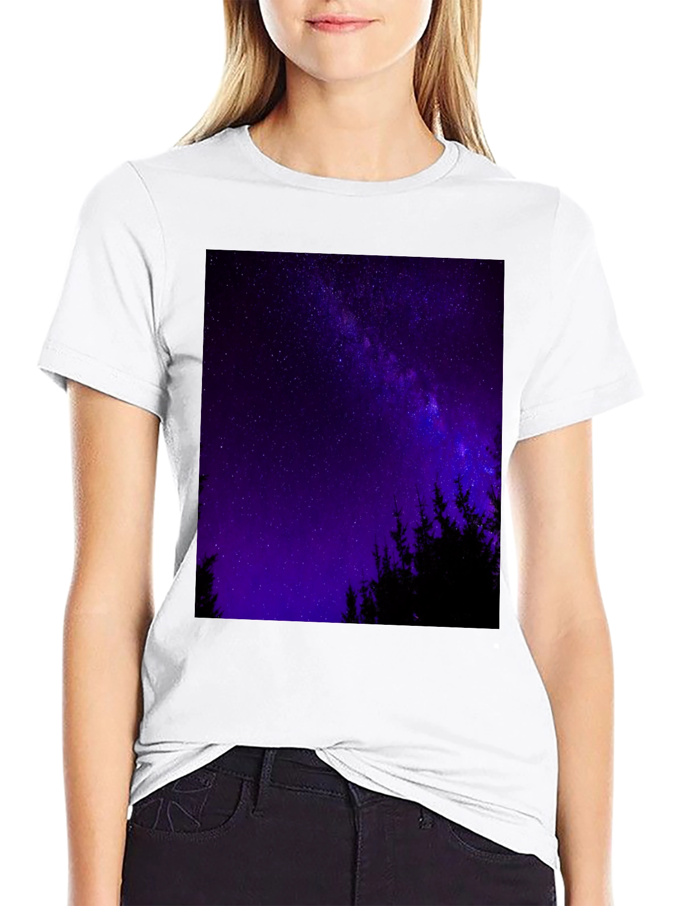 Starry Night Forest Graphic Tee