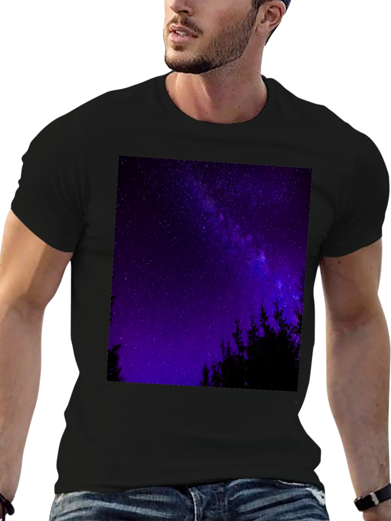 Starry Night Forest Graphic Tee