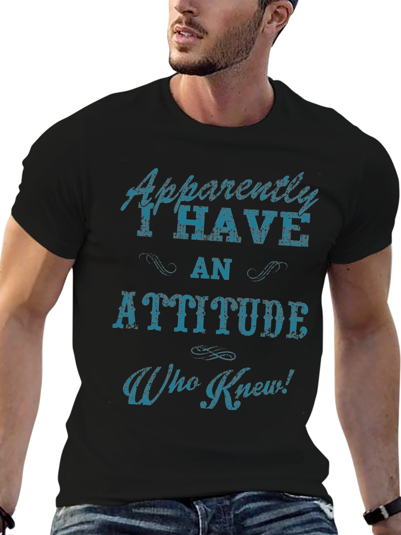 Attitude Graphic T-Shirt - Black Humorous Tee