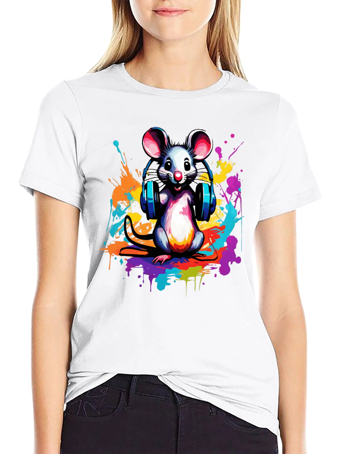 DJ Mouse Graphic Tee - Cool Cartoon T-Shirt