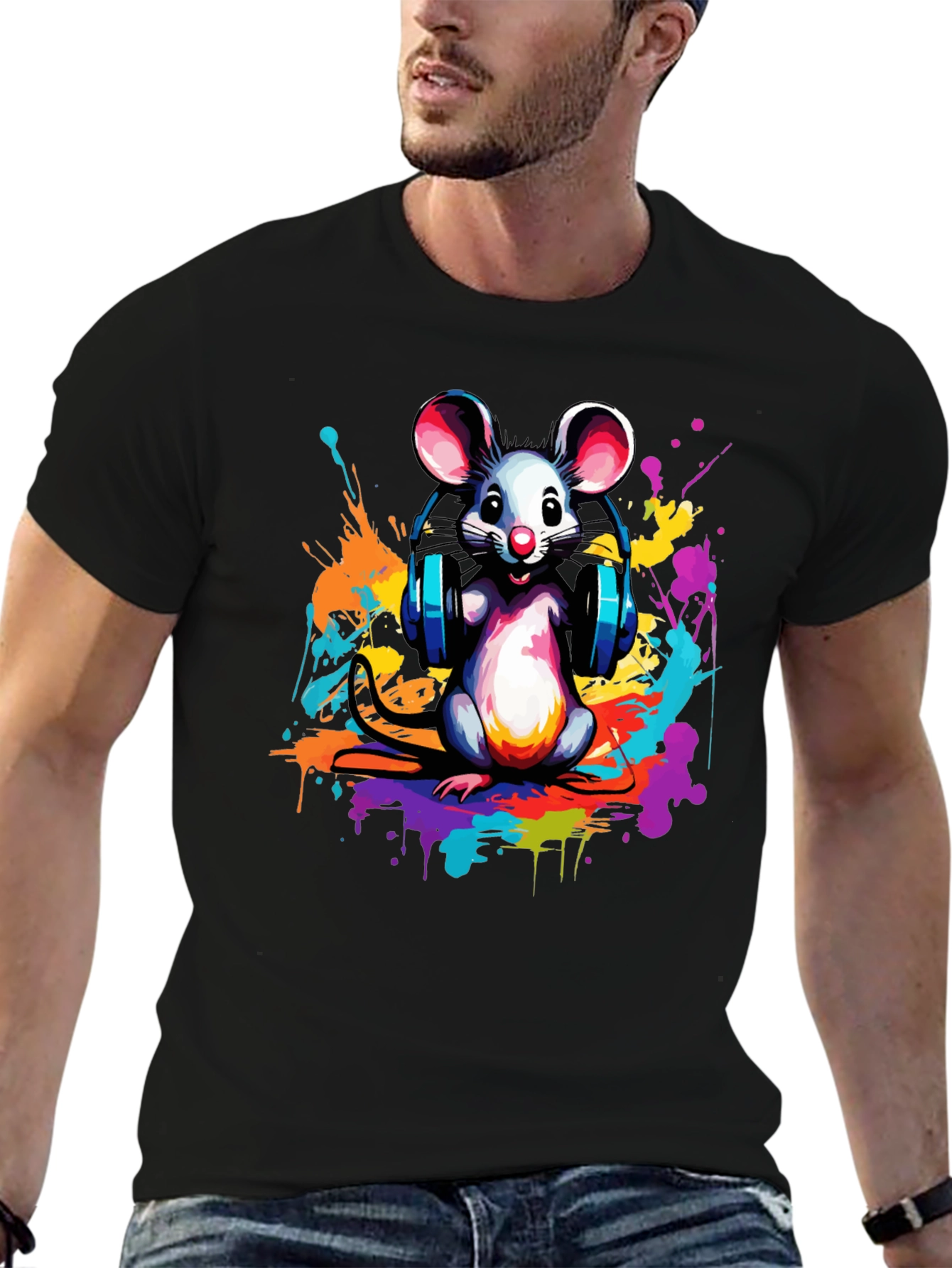 DJ Mouse Graphic Tee - Cool Cartoon T-Shirt