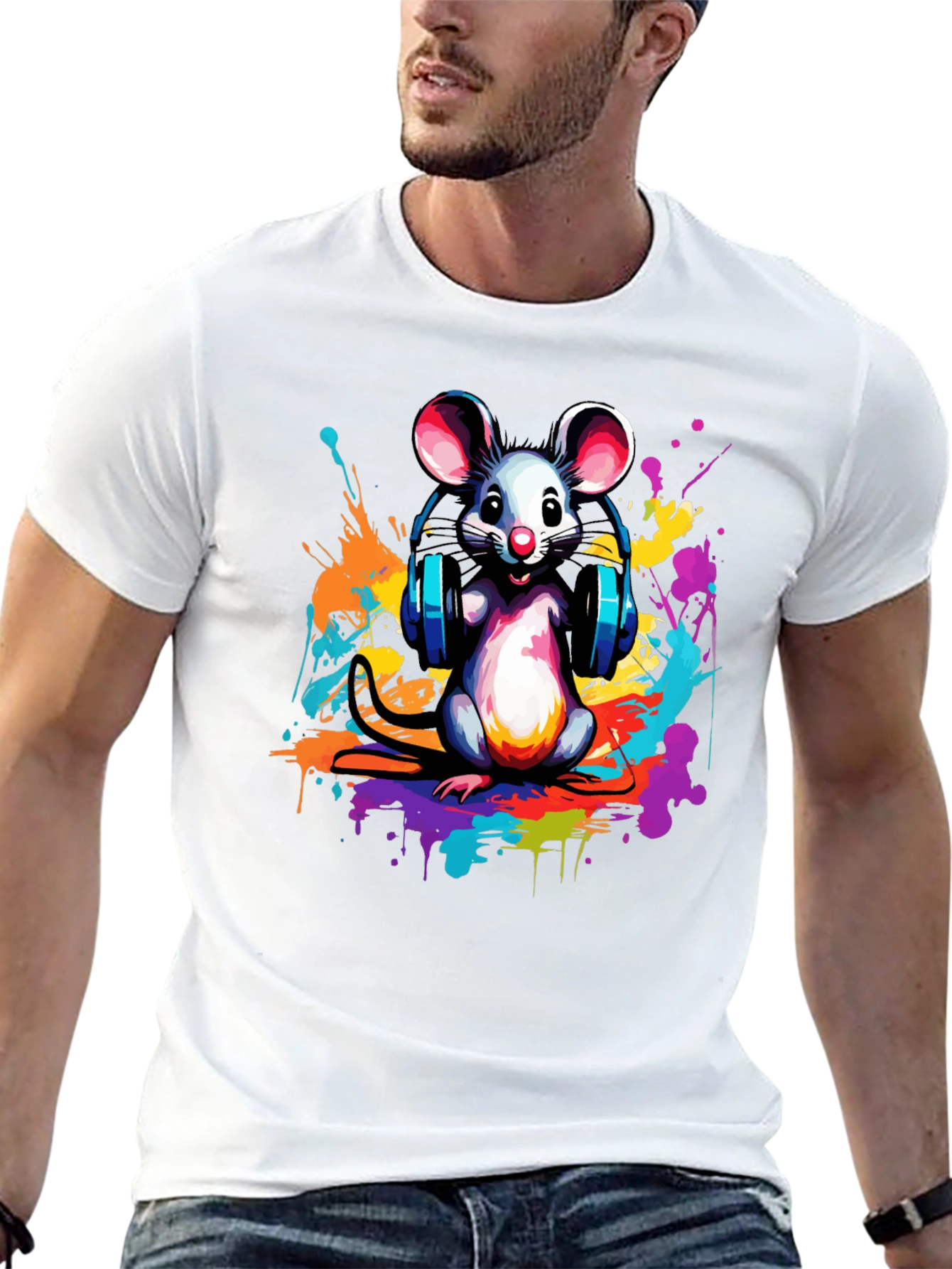 DJ Mouse Graphic Tee - Cool Cartoon T-Shirt