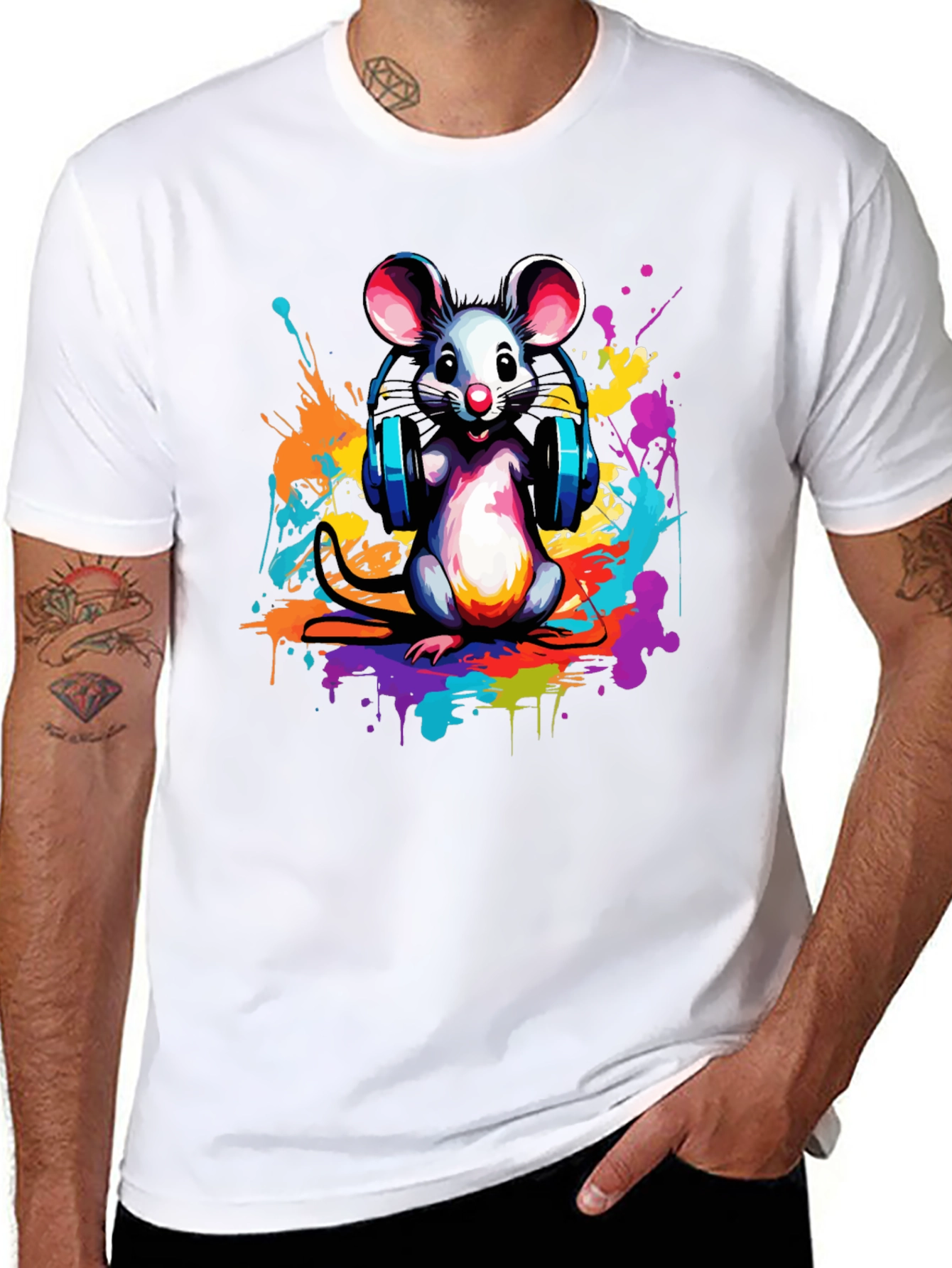 DJ Mouse Graphic Tee - Cool Cartoon T-Shirt