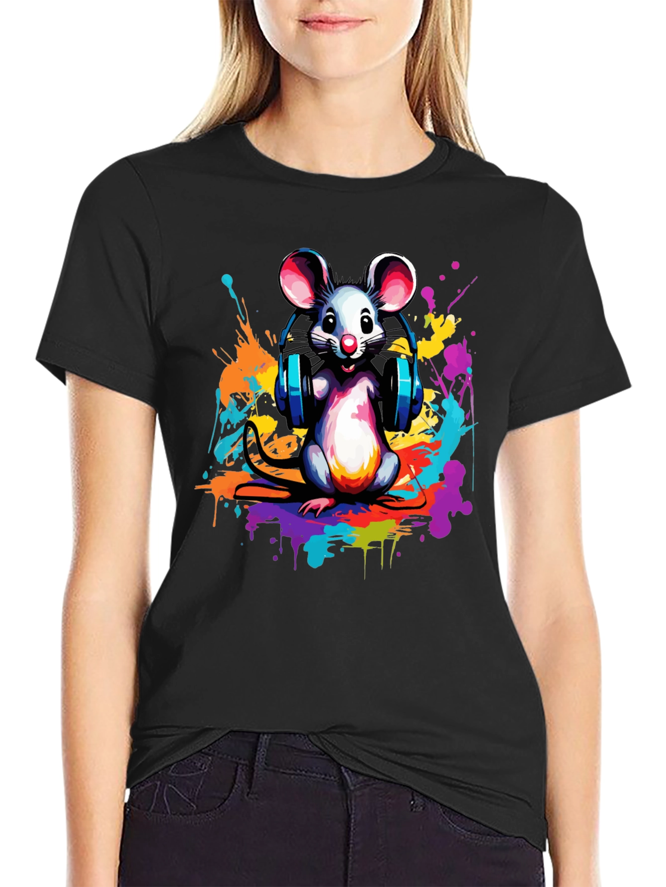 DJ Mouse Graphic Tee - Cool Cartoon T-Shirt
