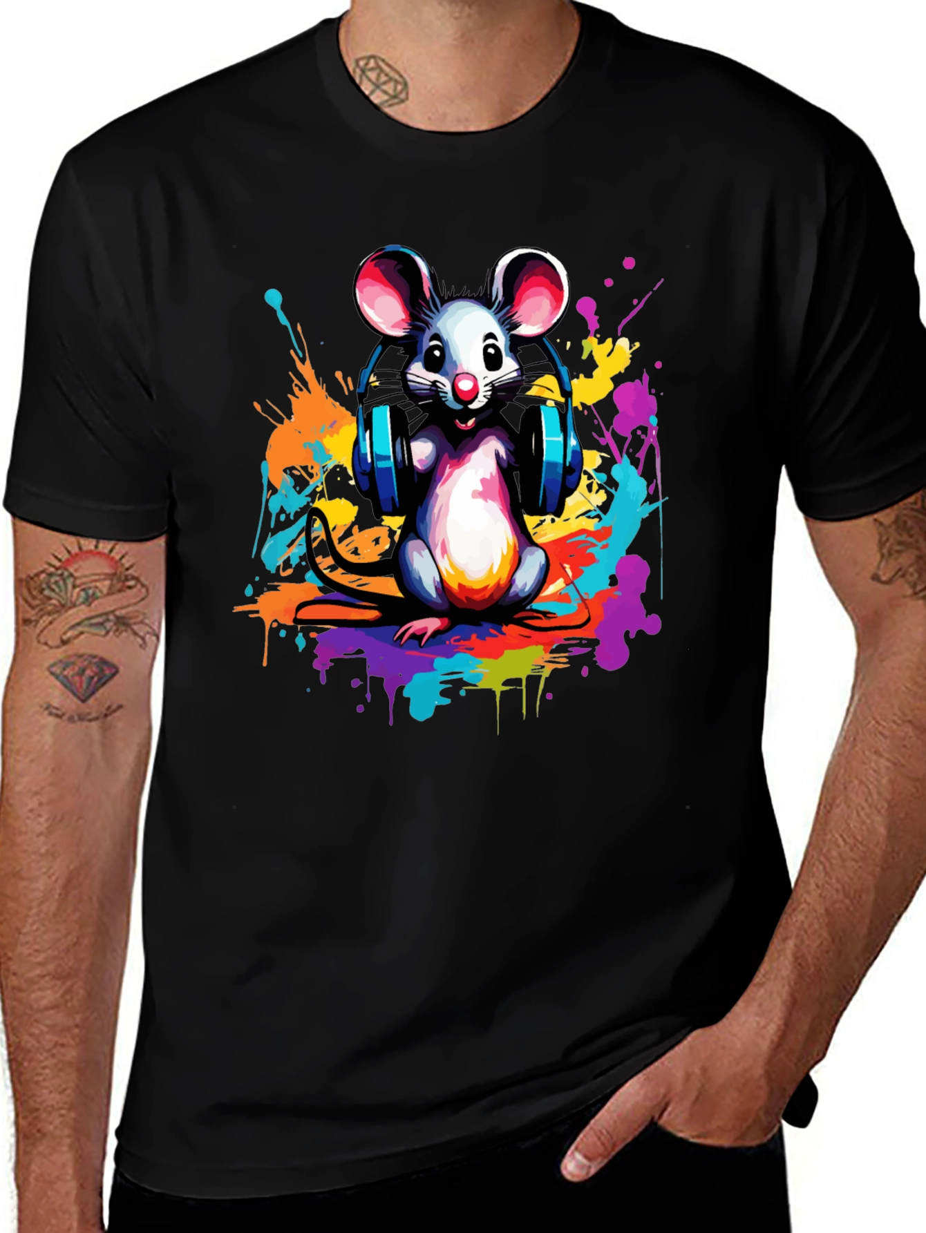 DJ Mouse Graphic Tee - Cool Cartoon T-Shirt