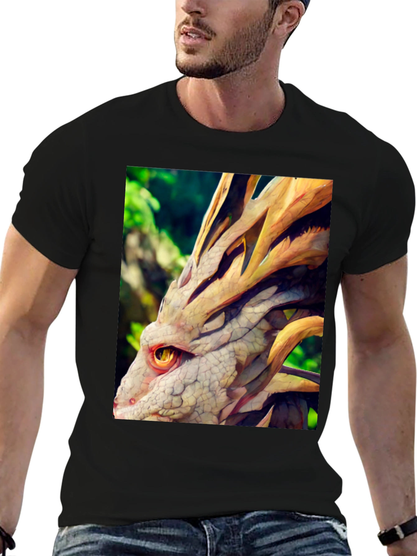 Dragon Head Graphic Tee - Unique Fantasy Design