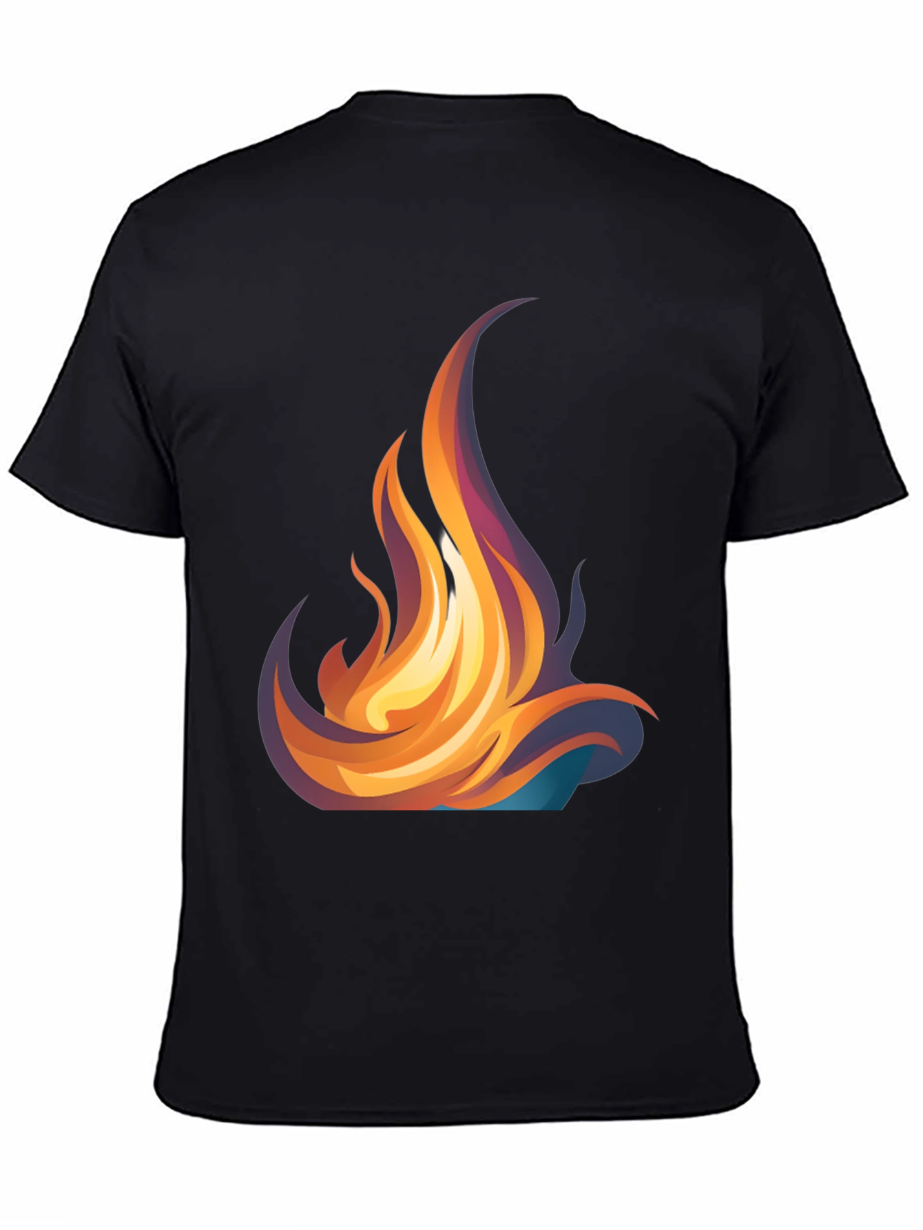 Fiery Flames Graphic Tee - Bold Black T-Shirt
