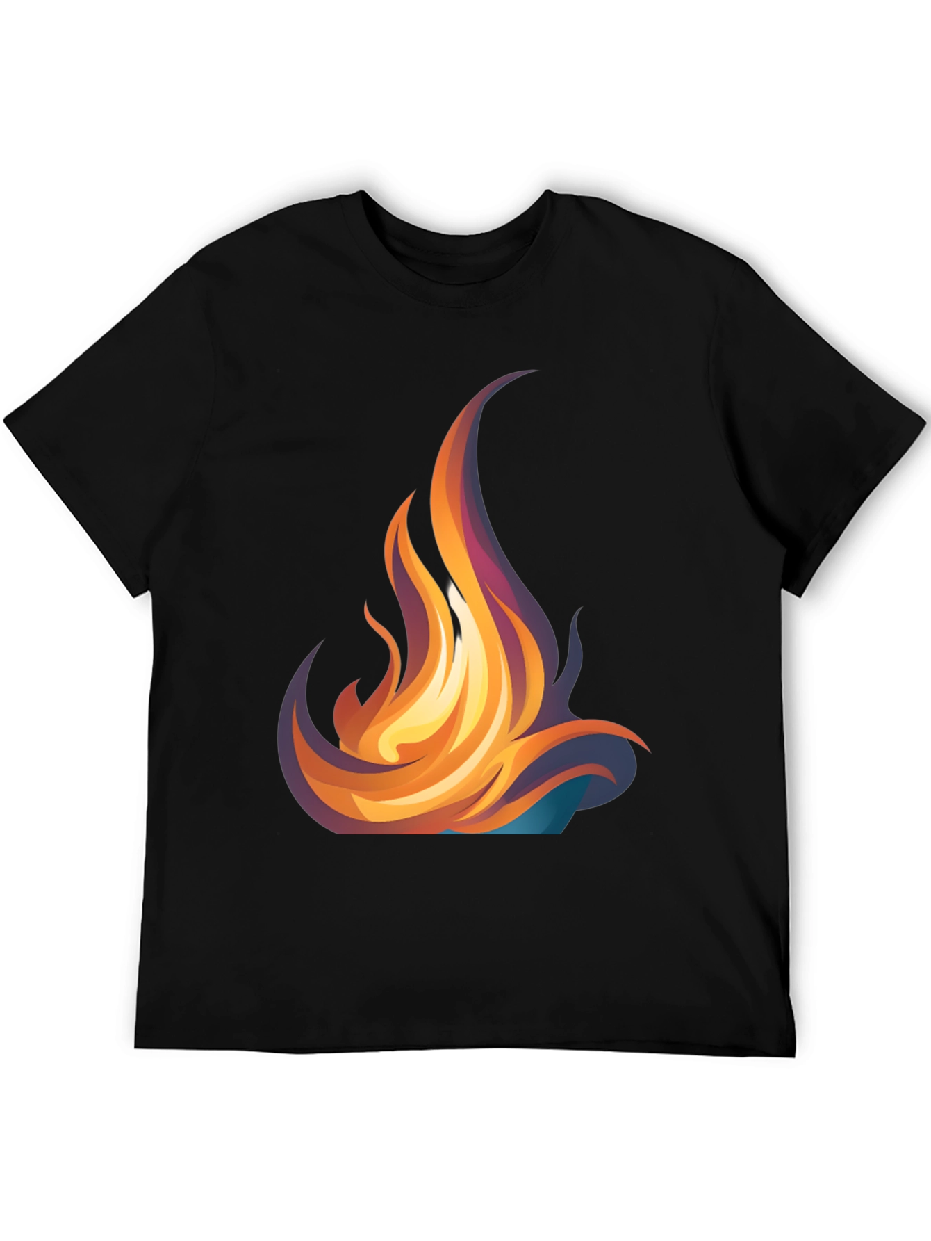 Fiery Flames Graphic Tee - Bold Black T-Shirt