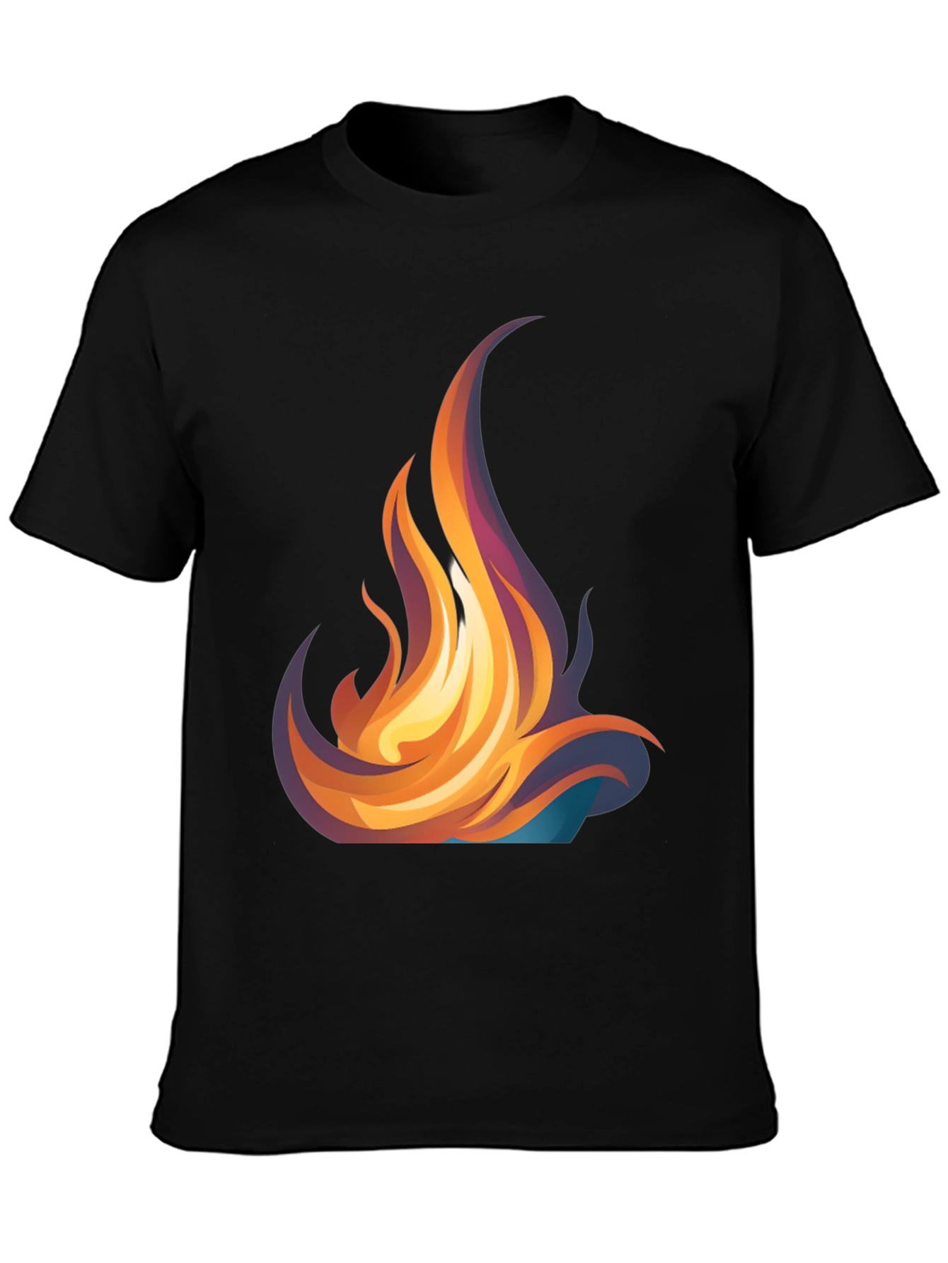 Fiery Flames Graphic Tee - Bold Black T-Shirt