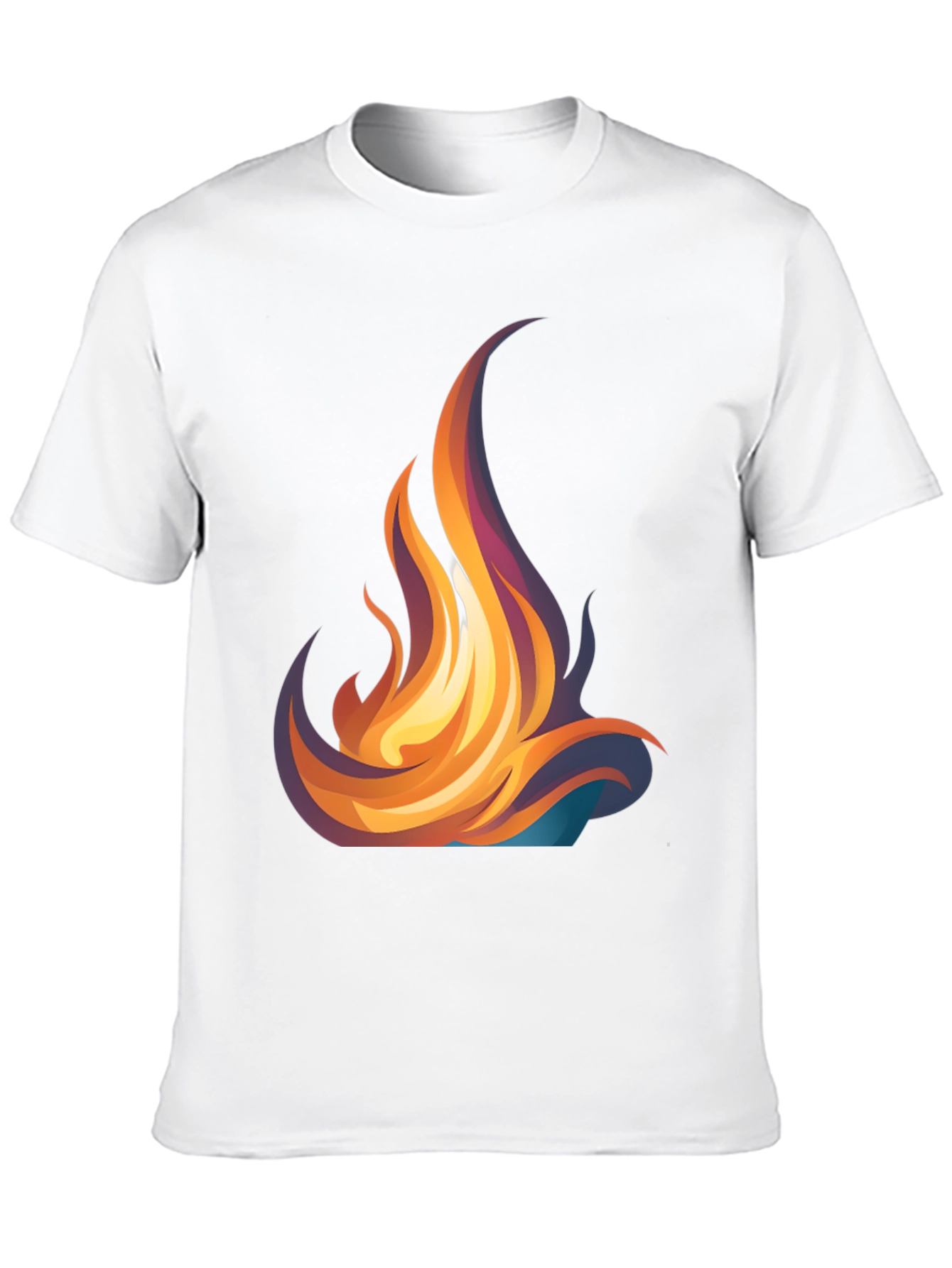 Fiery Flames Graphic Tee - Bold Black T-Shirt