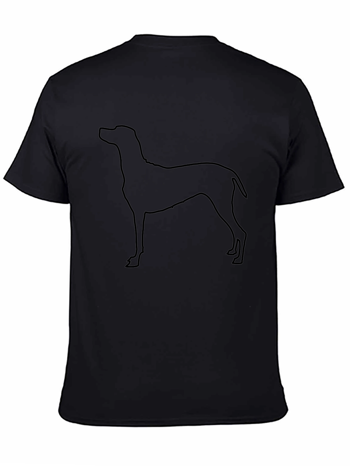 Dog Outline Black T-Shirt for Men