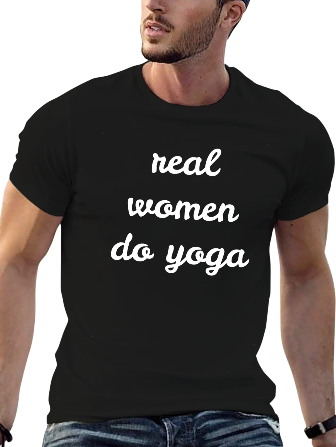Real Women Do Yoga Black Graphic Tee