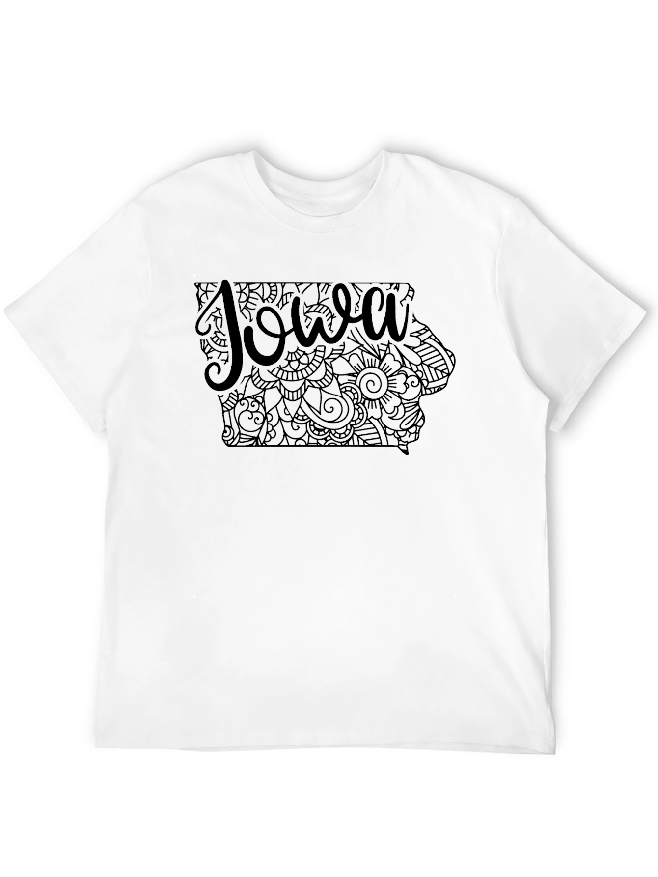 Iowa State Map T-Shirt - Black Graphic Tee