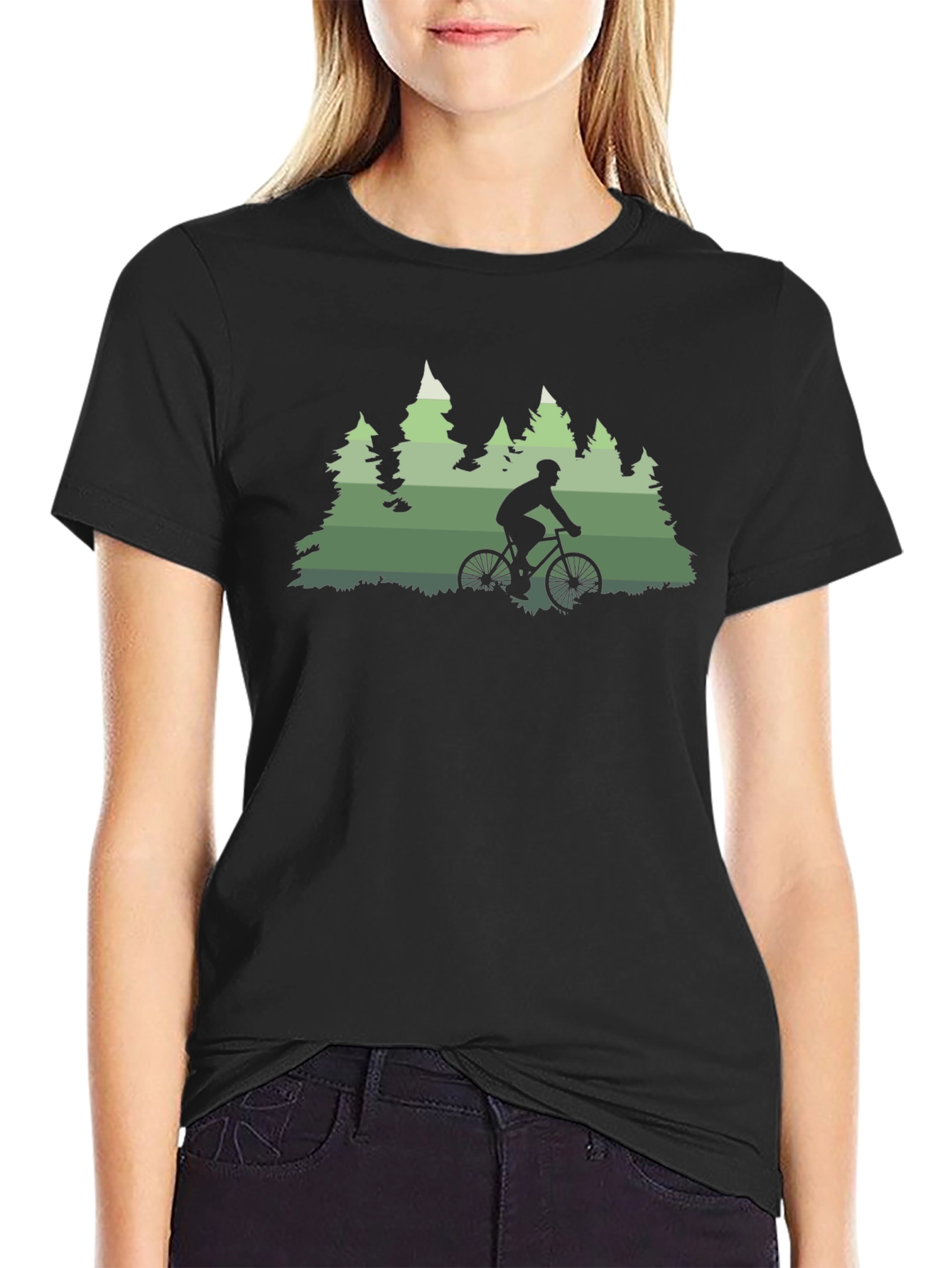 Mountain Biker in Forest T-Shirt