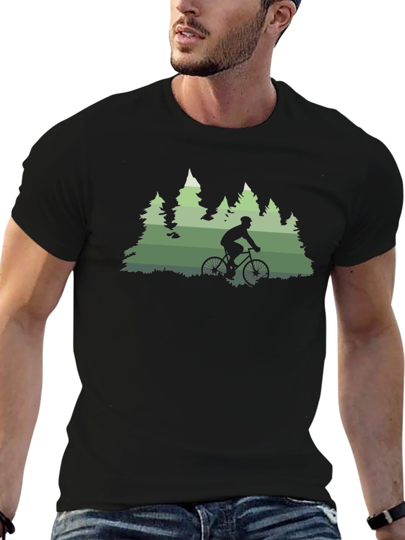 Mountain Biker in Forest T-Shirt