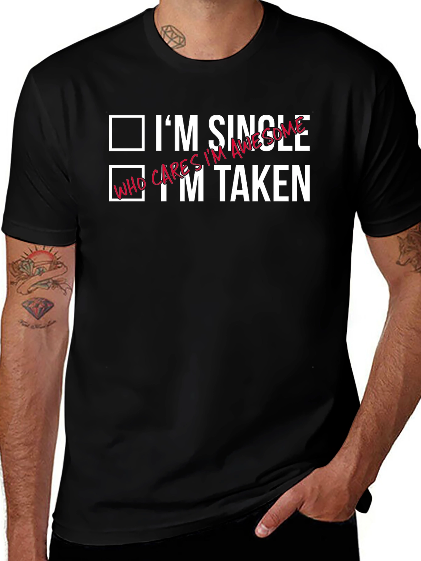Funny Single Taken Awesome Graphic T-Shirt