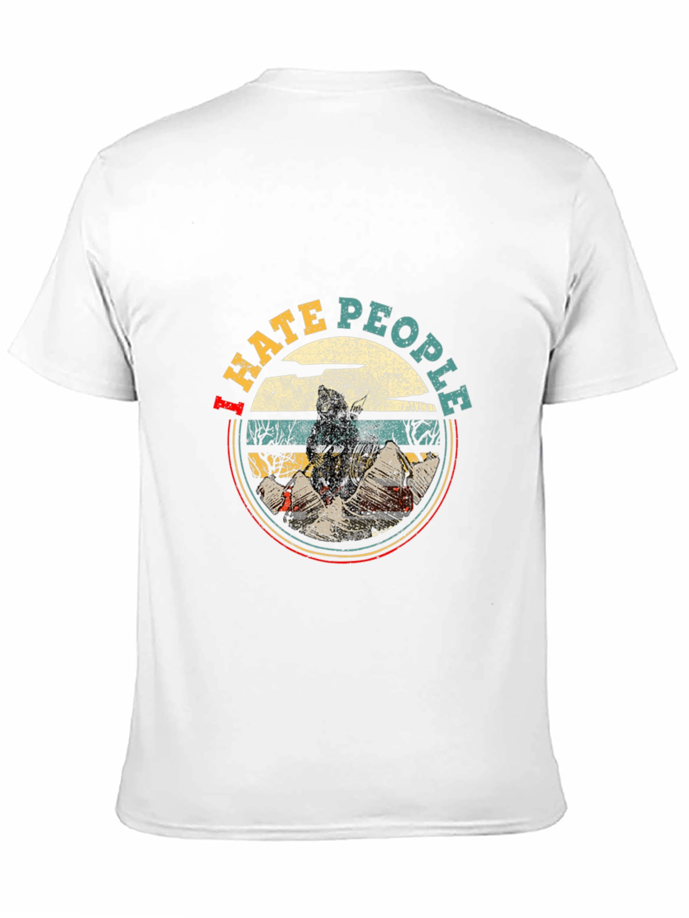 Hate People T-Shirt - Retro Bear Design
