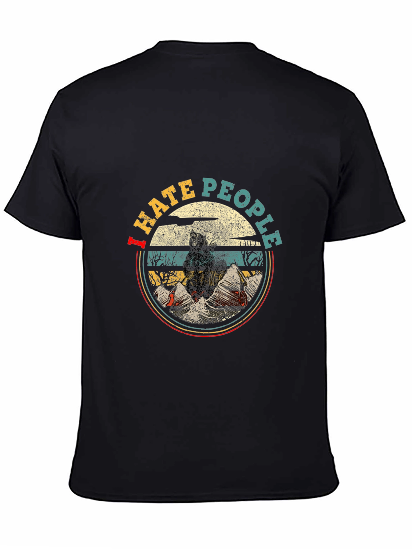 Hate People T-Shirt - Retro Bear Design