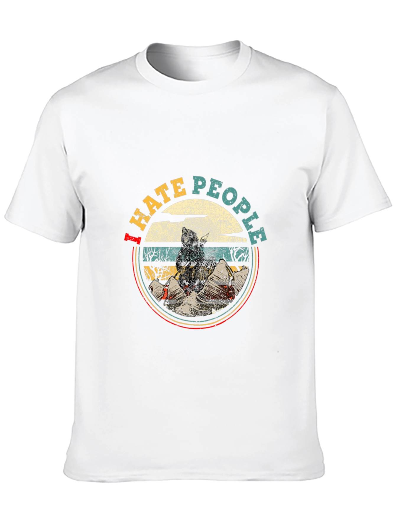 Hate People T-Shirt - Retro Bear Design