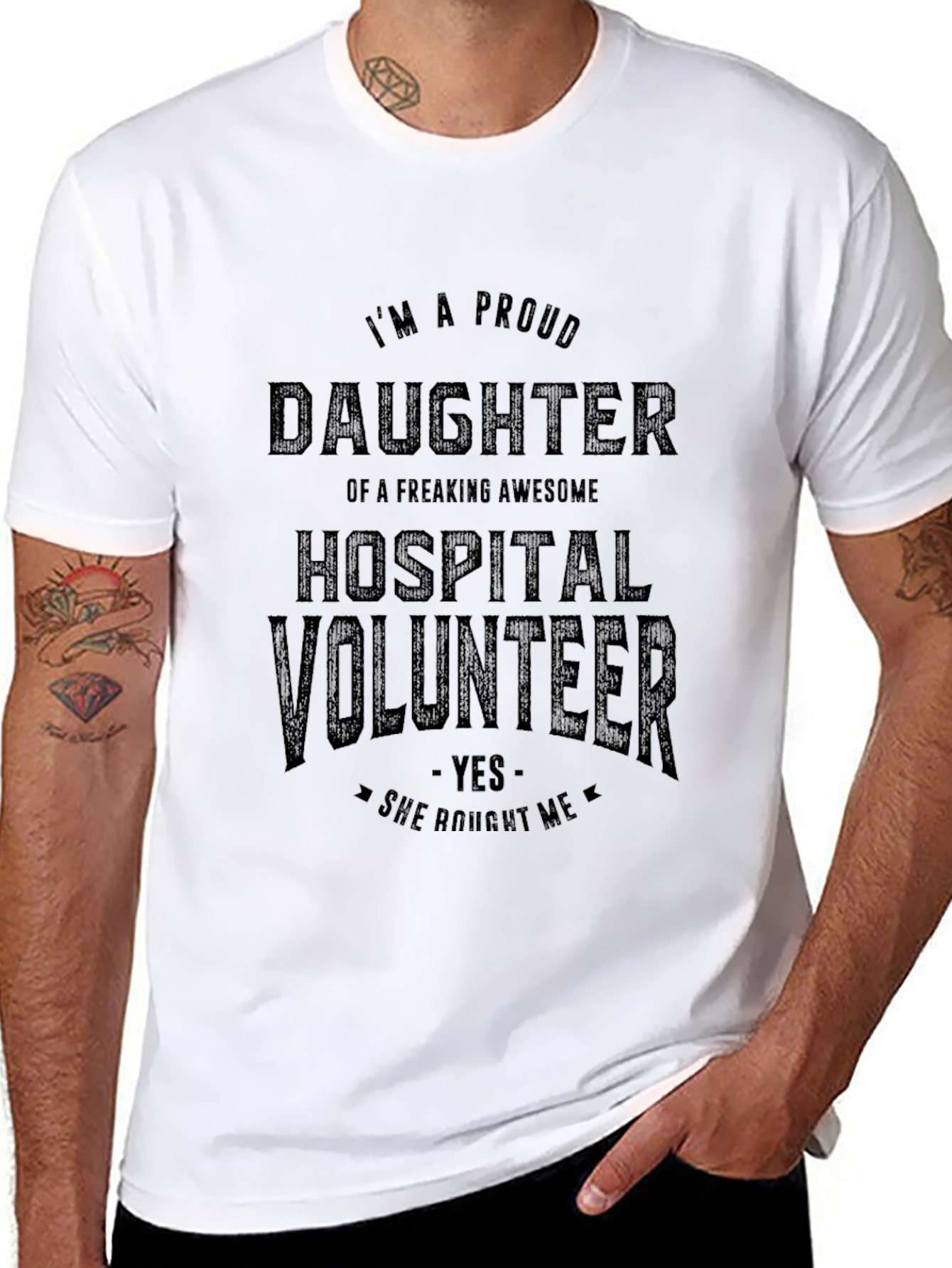Proud Daughter Hospital Volunteer Graphic T-Shirt