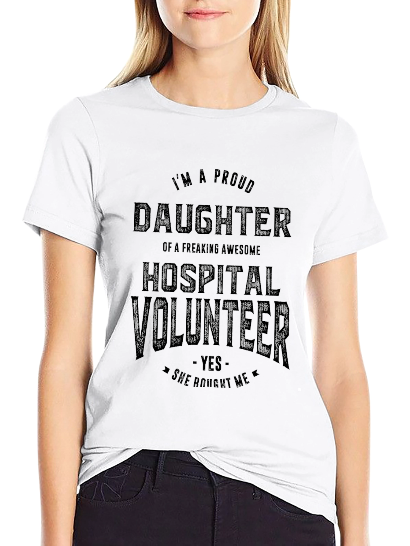 Proud Daughter Hospital Volunteer Graphic T-Shirt