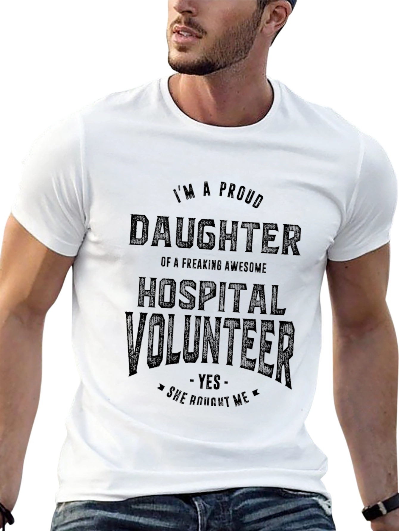 Proud Daughter Hospital Volunteer Graphic T-Shirt