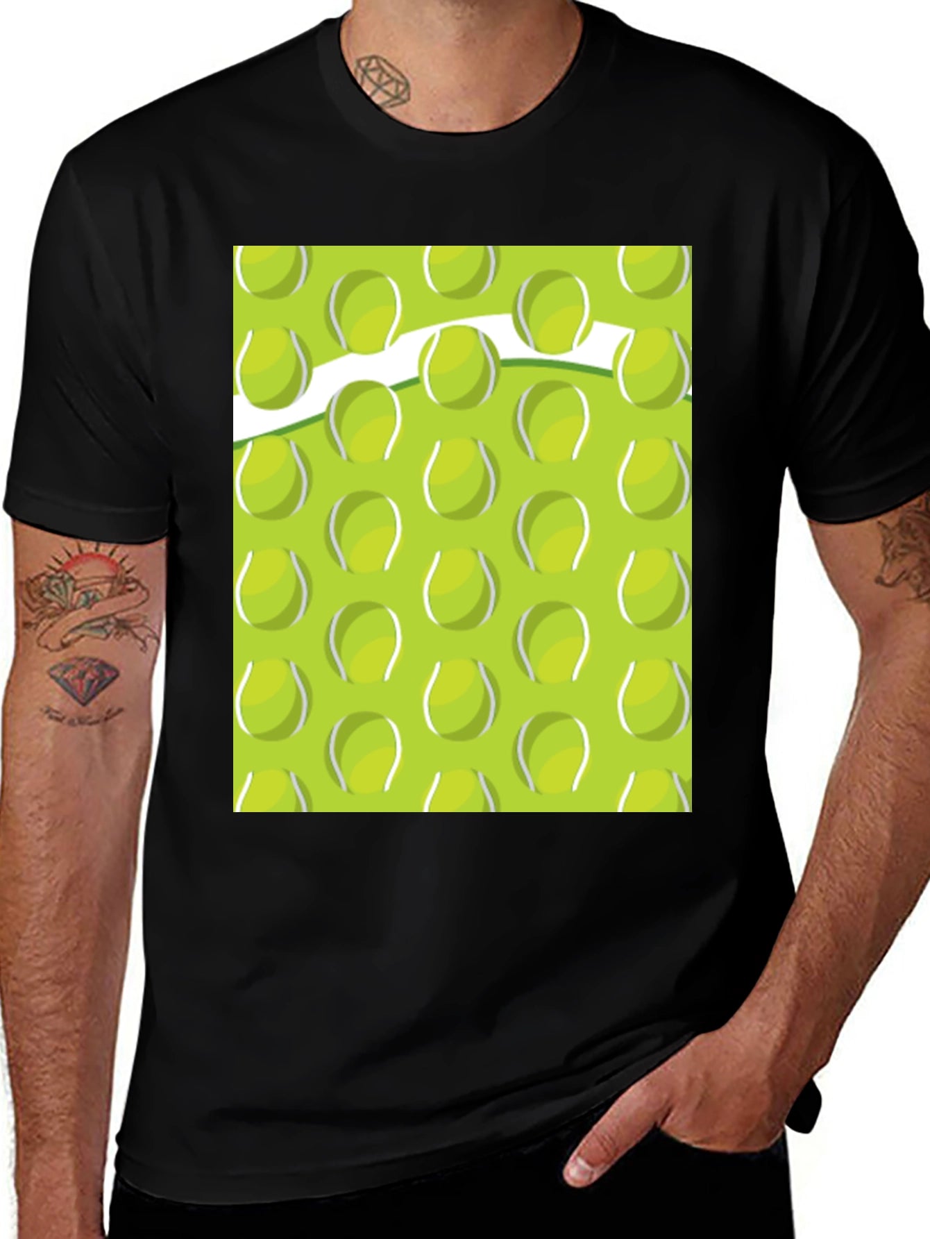 Tennis Ball Pattern T-Shirt