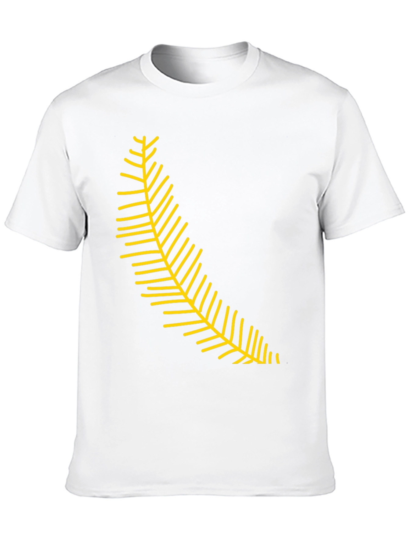 Black Tee with Yellow Fern Graphic