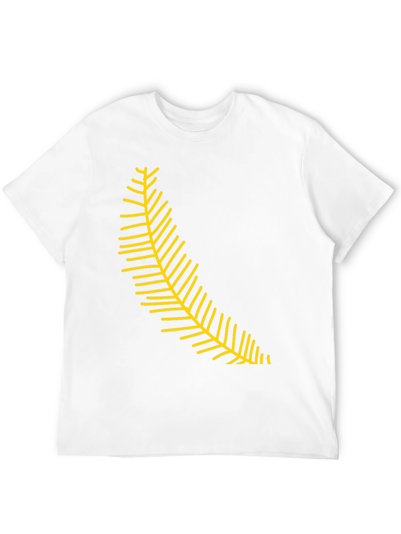 Black Tee with Yellow Fern Graphic