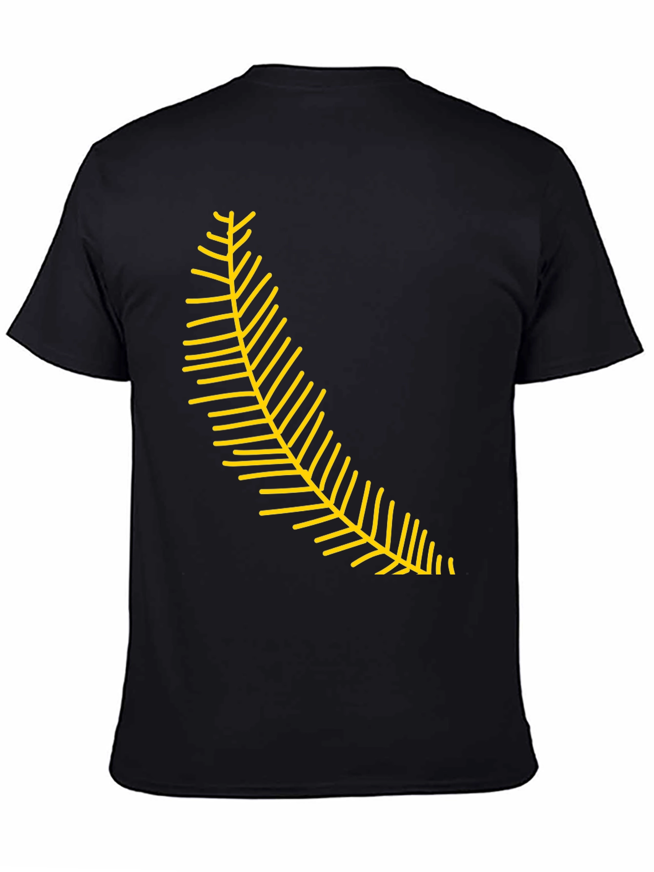 Black Tee with Yellow Fern Graphic