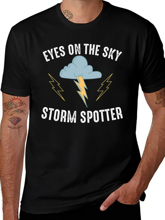 Eyes on the Sky Storm Spotter Black T-Shirt