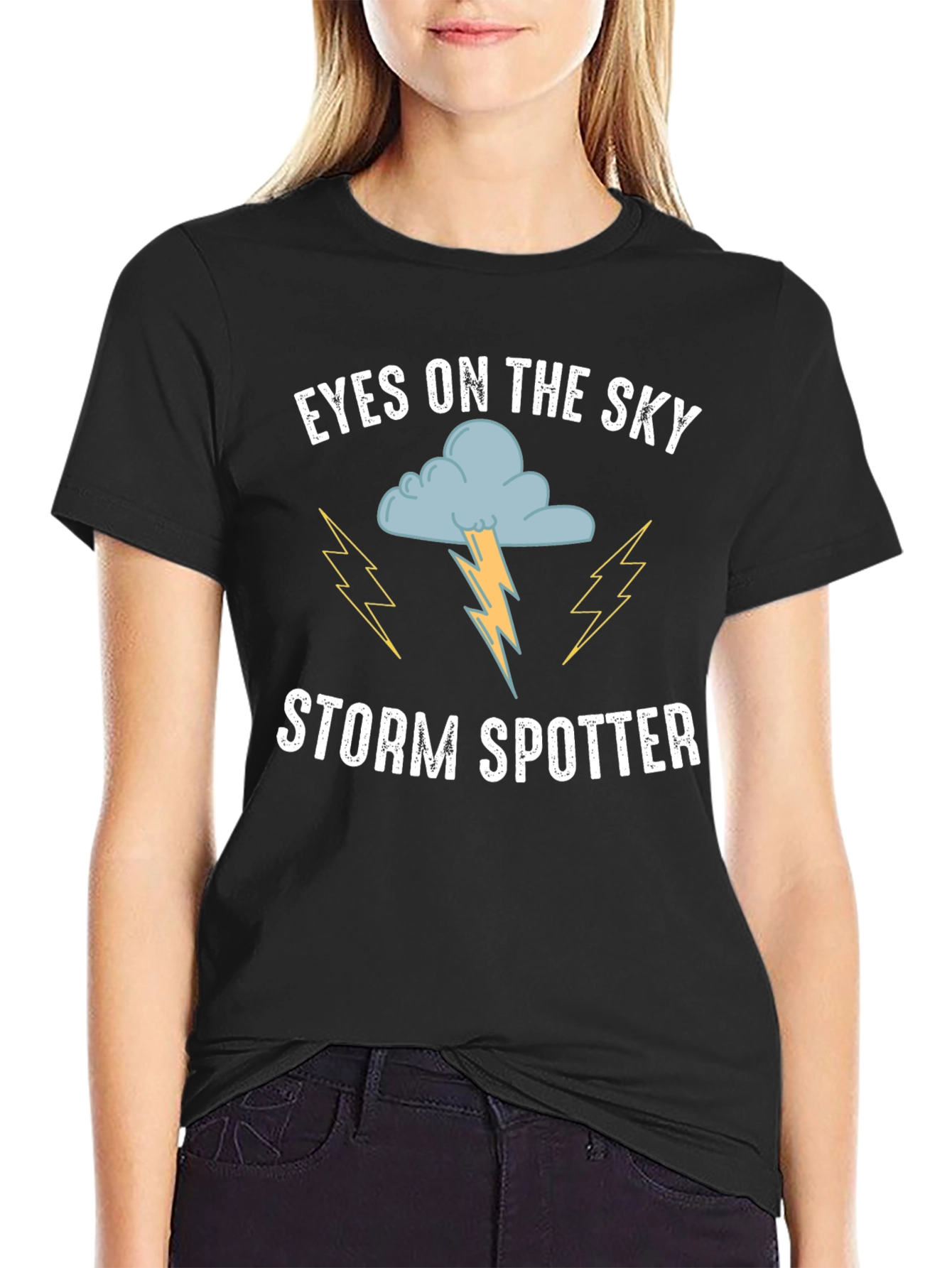 Eyes on the Sky Storm Spotter Black T-Shirt