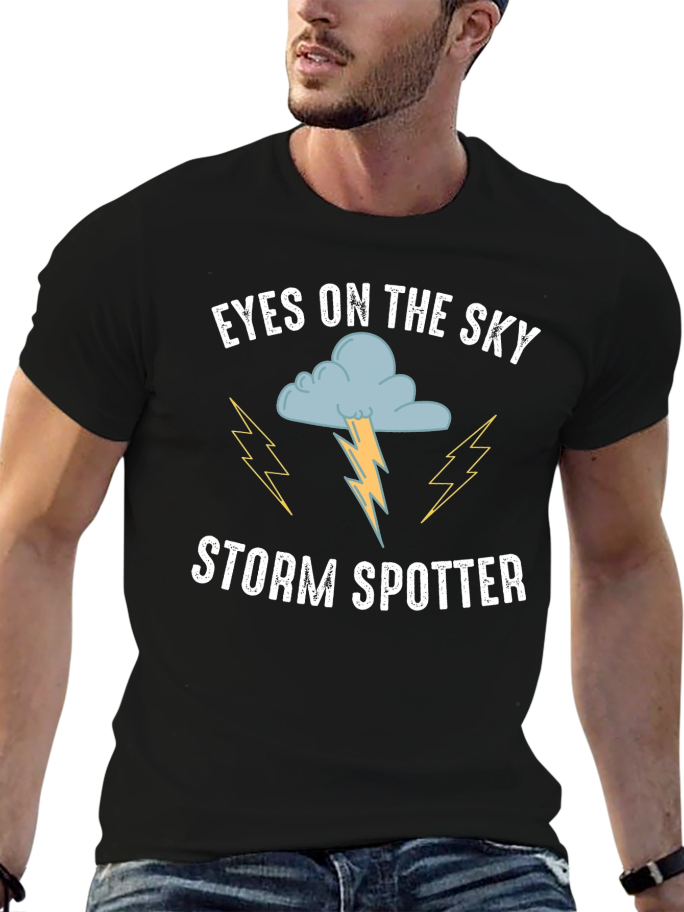 Eyes on the Sky Storm Spotter Black T-Shirt